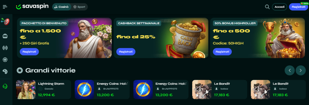 Schermata del gioco di slot online